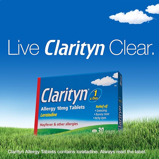 Clarityn Allergy Relief Tablet | Hayfever Relief Tablet | Loratadine | Antihistamine | All day maximum strength symptom relief with one tablet per day | 30 count (pack of 1)