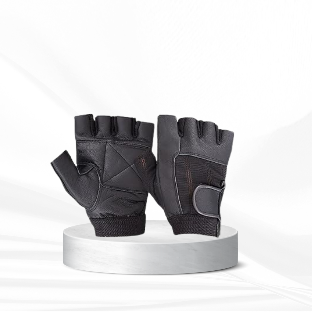 WEIGHT LIFTING PADDED LEATHER GLOVES